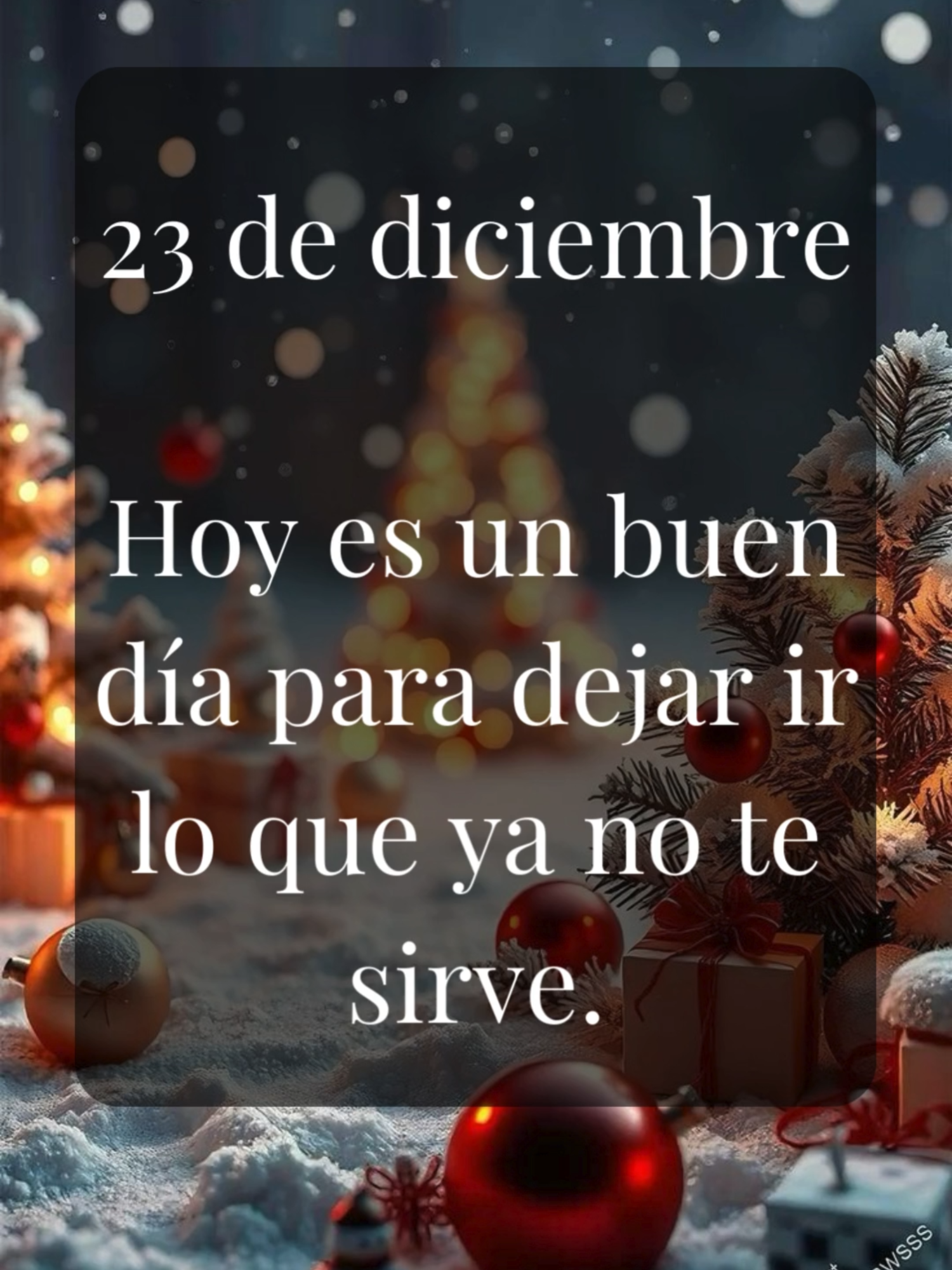 23 de diciembre Hoy es un buen día para dejar ir lo que ya no te sirve. Las cargas emocionales pueden limitarte y frenar tu crecimiento. Haz una lista de las cosas que deseas soltar y comprométete a dejar ir esas pesadas piedras que llevas en tu mochila. La libertad está en liberarte de lo que ya no te define. 🍃✌️#DejarIr#amorpropio#motivacion #LibertadEmocional #renovación