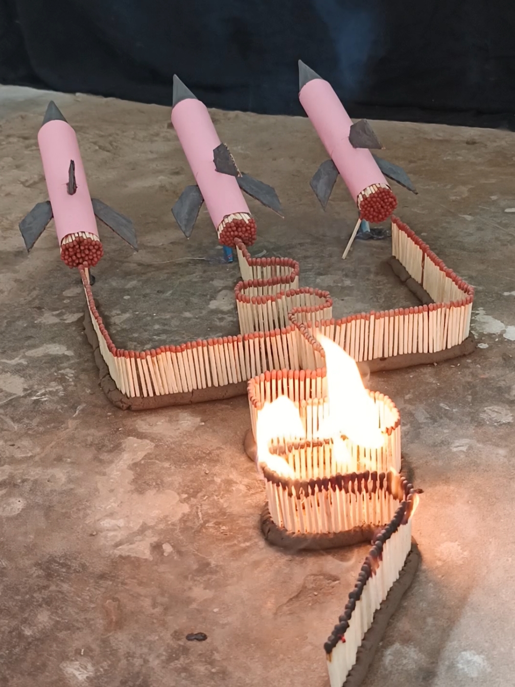 Unique Match fire sticks experiment with three small rocket missile and successful experiment #foryou #matchsticks #fireworks #newexperiment #trendingtiktok #trendingvideo #newtrend #viraltiktok #tiktok #videoviral #viral_video #viralvideo #trick #experiment #viral #foryoupage 