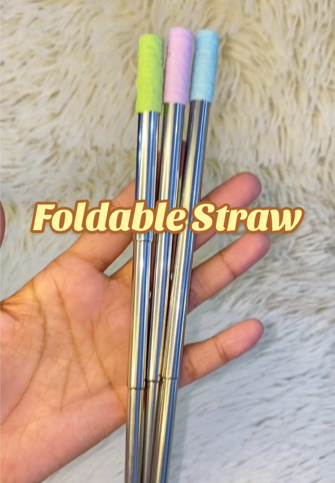 Stainless Steel Folding Straw #fyp #foryou #foryoupage #straw #foldingstraw #foldablestraw #siliconestraw #TikTokShop #tiktokfinds 