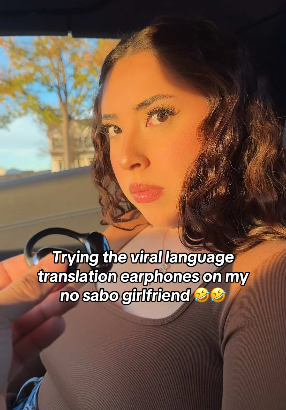 She’ll understand everything now 🤣🤣 #headphones #Miniso #minisoheadphones #x28 #overtheearheadphones #translationearbuds #earbuds