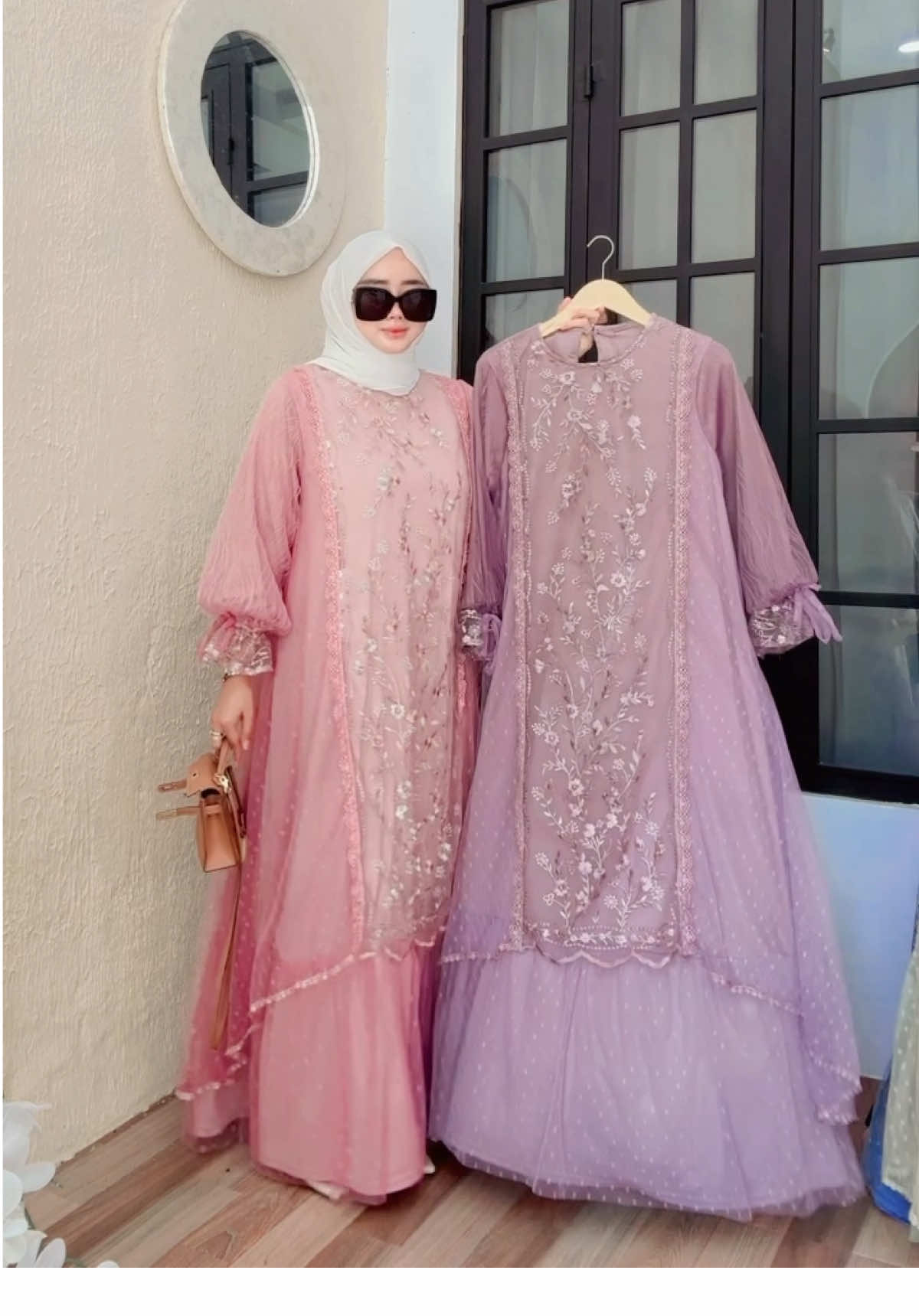 Gamis bahan hyget x brukat tile #alvarocollections #racuntiktok #gamisbrukatmurah #gamisbrukat #muslimahfashion 