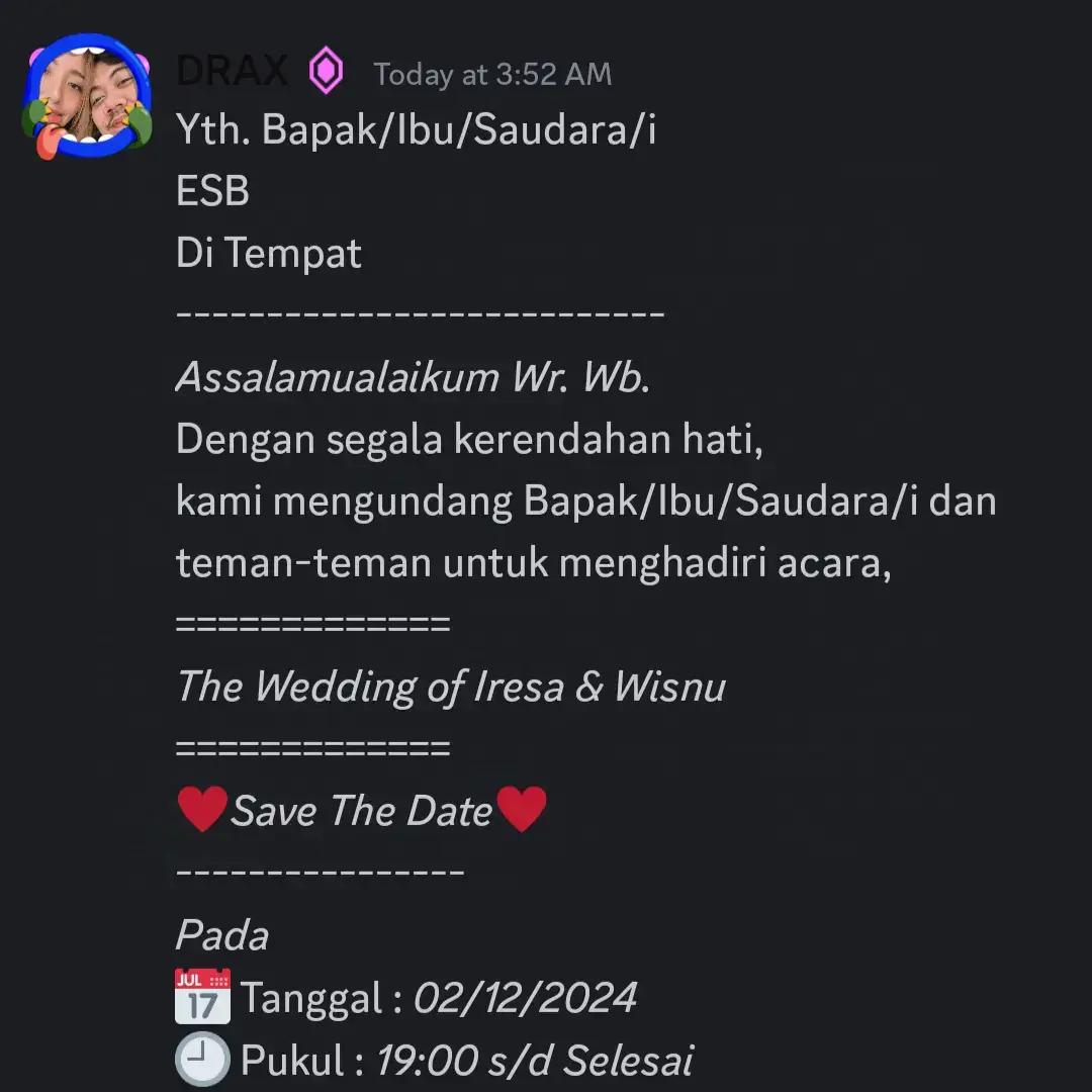 FROM IC TO OOC,Sebagai Viewers DRAX Merasa Bangga Banget Liat Aki aki satu ini akhirnya nikah Semoga Menjadi Keluarga Yang Sakinah Mawadah Warahmah,AMIN. (Jangan pensi Rp dulu mas🗿)@wg.drax @levlca #ANTIGETER #esb #esbindopride #indoprideroleplay #indopriderp #eastsidebrandals #drax 