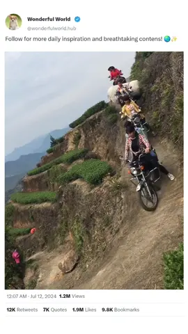 Defying gravity and breaking barriers! 🚵‍♀️🌄 Watch as this incredible woman in China skillfully navigates her motorcycle up a steep, winding mountain road with unmatched courage and precision. A true testament to determination and strength! 💪✨ Let this inspire us all to face life’s challenges head-on. 🌟 #Inspiration #FearlessWomen #MotorcycleLife #MountainAdventure #Unstoppable #ChinaViews #WomenWhoRide #ViralMoments #courageinaction 