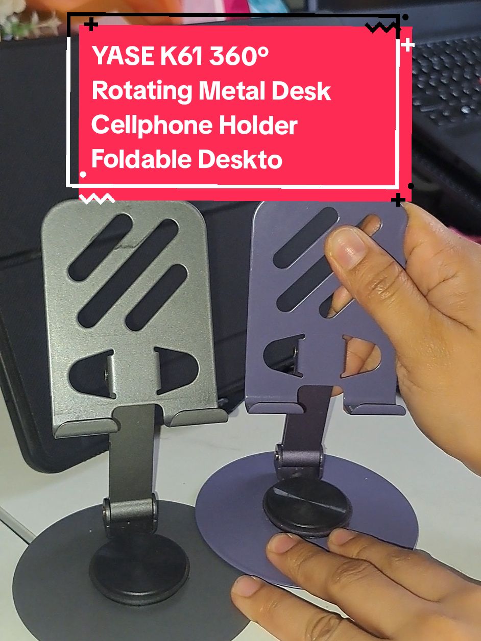 YASE K61 360° Rotating Metal Desk Cellphone Holder Foldable Deskto. 