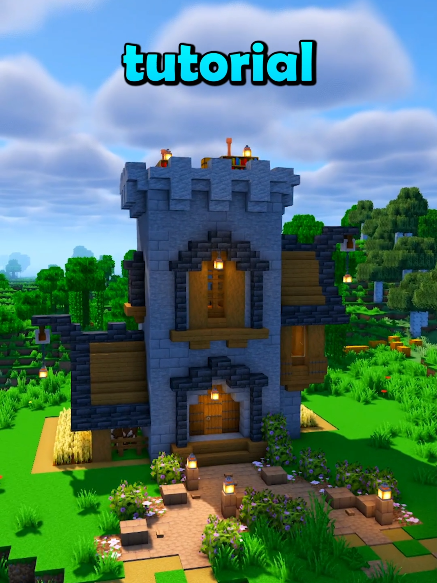 Minecraft Castle Tower #Minecraft #minecraftbuilds #minecrafttutorial #fyp