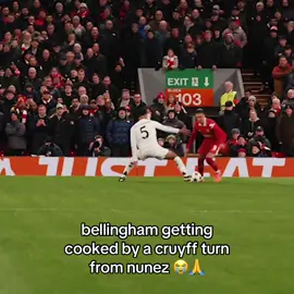 nunez under the ucl nights is something special, outstanding display #liverpool #realmadridfc #nunez #bellingham #skill #cruyffturn #championsleague 