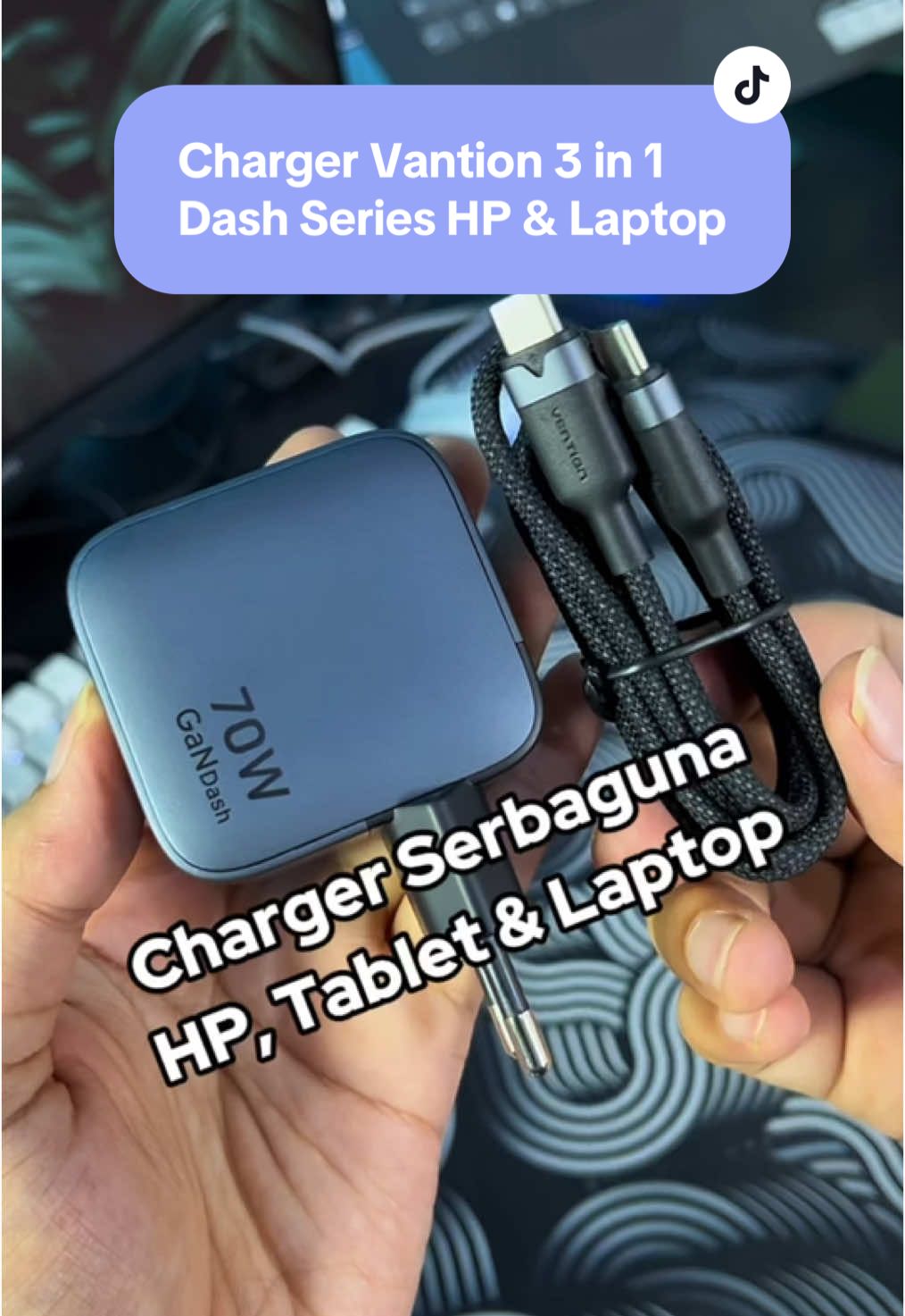 Charger HP, Tablet dan Laptop serbaguna dari @VENTIONFLAGSHIPSTORE Charger ini sudah dilengkapi 3 port USB, 2 Type C ( 70W ) dan 1 Type A ( 22,5W ) Cukup bawa 1 charger ini saja sudah bisa mensupport semua device yang kita punya, tunggu apa lagi karena masih ada promo link pembelian nya ada dibawah sini ya. #chargerHP #charger3in1 #chargerserserbaguna  #ventiondashseries #ventiondashseries70watt 