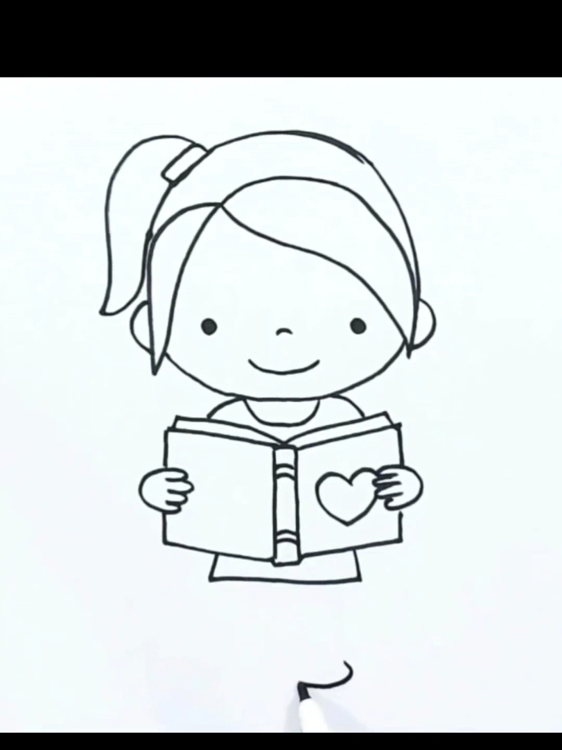 girl reading a book drawing easy #viral #foryour #treanding #foryou #sketch #kidsdrawing #markerdrawing #tiktokvideos #foryoupage #drawing #creative #viral 