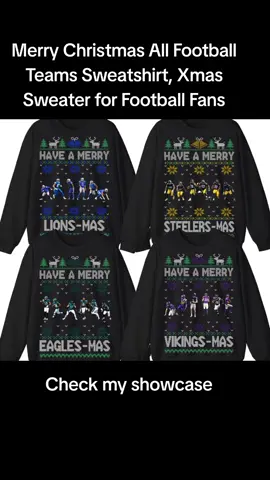 Merry Christmas All Football Teams Sweatshirt, Xmas Sweater for Football Fans #vintagefootball #sweatshirt #football #footballsweatshirt #lovefootball 