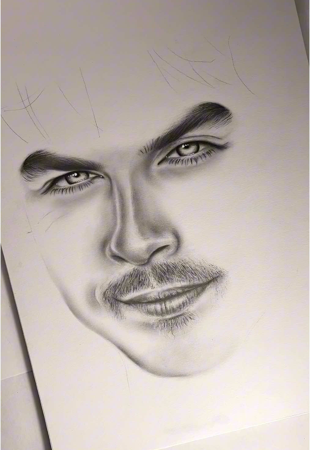 Drawing Ian Somerhalder part 2 #thevampirediaries #damon #fyp #damonsalvatore #tvd #vampire #iansomerholder 