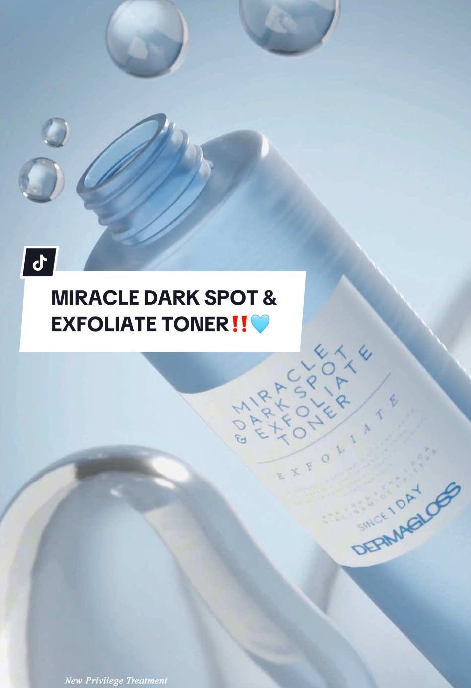 Miracle Dark Spot & Exfoliate Toner✨ Membantu membuat wajah kamu lebih bersih, segar, lembab, membantu mengecilkan pori pori diwajah, mengurangi minyak berlebih, mencerahkan, mencegah terbentuknya komedo, dan sebagai anti penuaan yuk rawat wajah kamu agar tetap sehat sepanjang hari💙🤩 #Dermaglossid #FeelTheGlow #youGlowgirl #NewPrivilegeTreatment