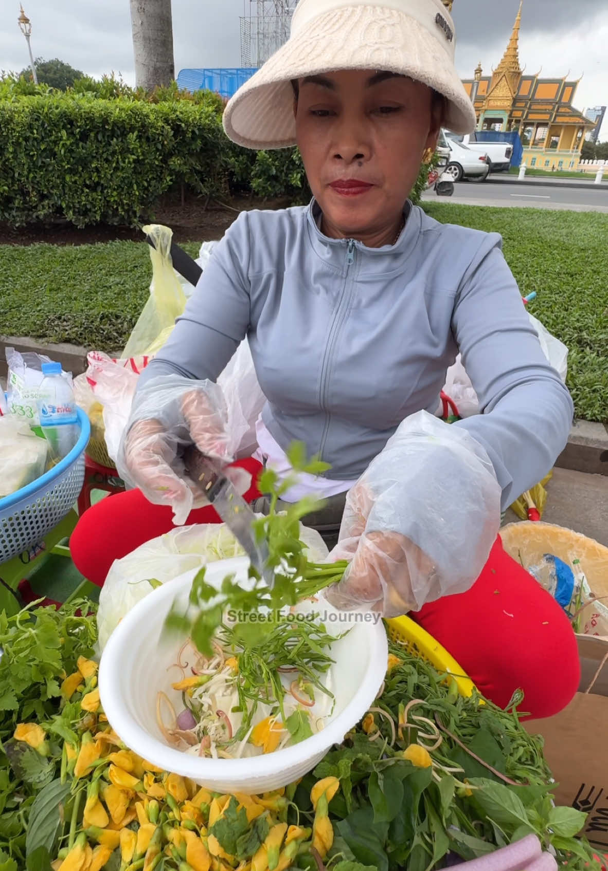 Very Unique Noodle Curry From Cambodia 🔍 Business name   Cambodian Noodle Curry  📍Address Royal Palace Park, Phnom Penh, Cambodia  💵 Price  $ 1.20 USD #cambodia #streetfood #viral 