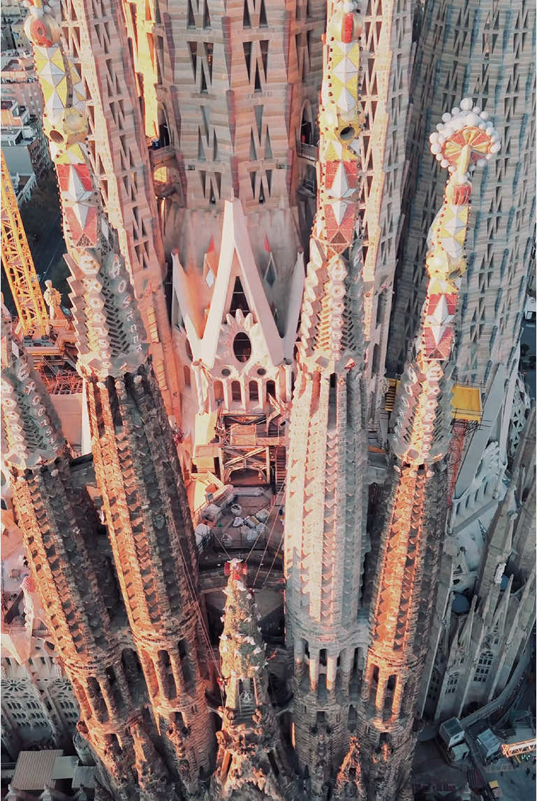 Under construction since 1882. Est. completion date 2026. #sagrada #europe #sagradafamilia #spain #barcelona #gothicstyle #fyp 