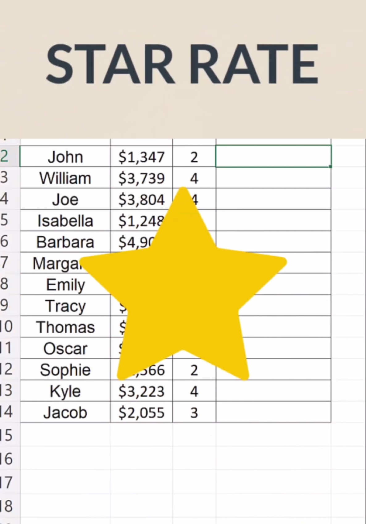 How to do star rating in excel #excel #excrltips #exceltutorial #excelstacks #learnexcelontiktok #excelhelp #productivityhacks #spreadsheet #microsoftexceltutorial #fyp #fypage #fypppppppppppppp 