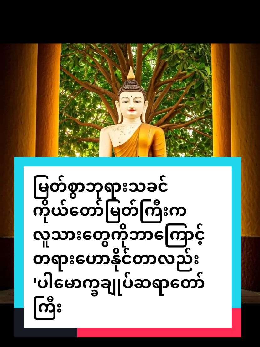 မြတ်စွာဘုရားသခင်ကိုယ်တော်မြတ်ကြီးက လူသားတွေကို အဘယ်အကြောင်းတရားကြောင့် တရားဓမ္မဟောပြနိုင်ရတာလည်း ''ပါမောက္ခချုပ်ဆရာတော်ကြီး