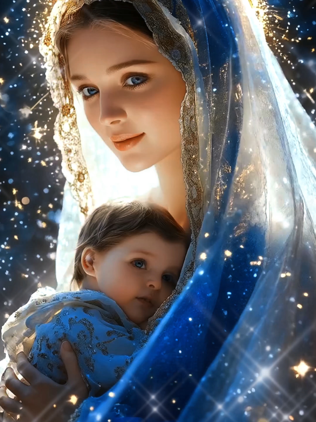 Divine Mother and Child.#mothermary #christian #babyjesus 