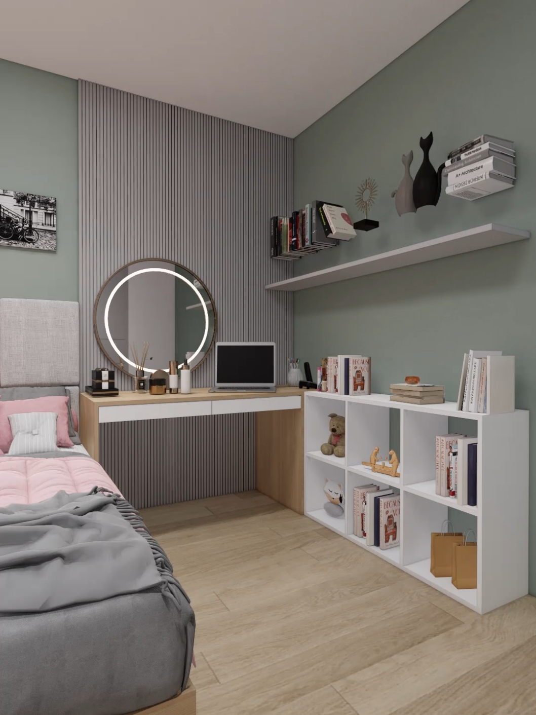 kamar buat para cewek yang bikin ga mau keluar kamar seharian berukuran 3 x 3 meter aja #bedroomdesign #bedroom 