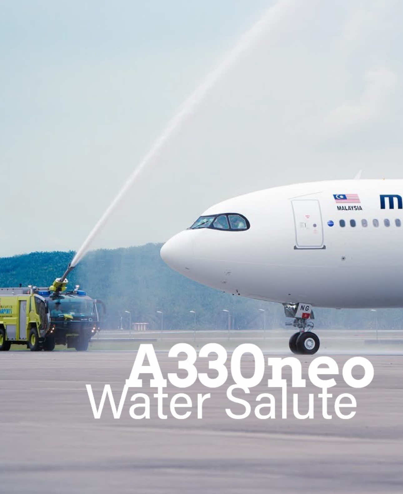 Water Salute for @Malaysia Airlines A330neo first delivery  #Airbus #Negaraku #A330neo #Klia #MalaysiaAirlines 