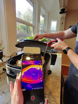 Happy #FlukeFriday! Yesterday, Shanley Gunderson, Multimedia Production Manager at Fluke, used the Fluke iSee™ Thermal Camera to check on her turkey masterpiece. And let’s just say, the thermal view was as golden as the bird itself!🧡 #FlukeTools #isee #flukeisee #Thanksgiving