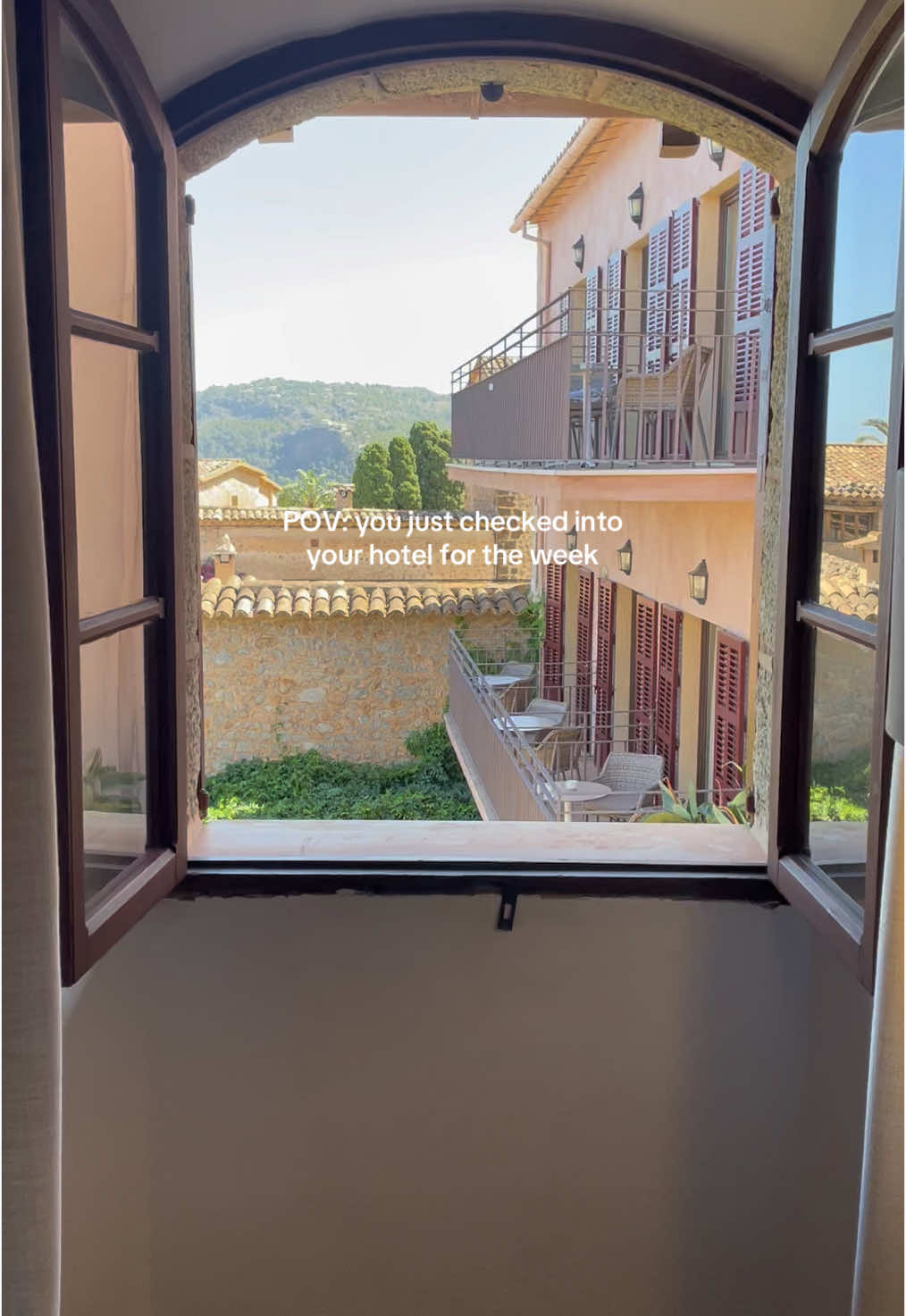 it’s that just checked in feeling when you’re seeing the view from your room #hotelview #mallorca #mallorcaspain #mallorcahotel #mallorcatravel 