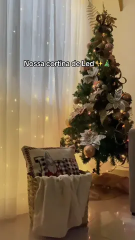 Mais um Cantinho decorado para o Natal, cortina de Led ✨ Amo um Natal iluminado e vcs? Cortina de Led @Shopee Brasil  #natal #decoracaodenatal 