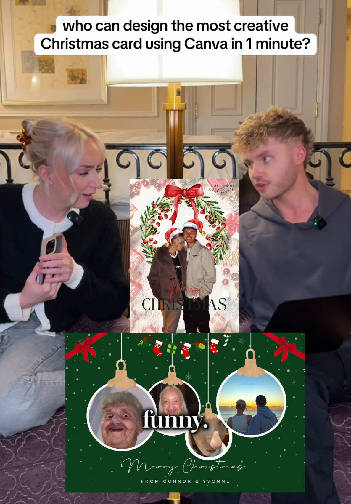 AD i think there’s a clear winner here… 👀🤷🏼‍♂️ @Canva #CanvaPartner #connorandyvonne #fyp #couple #comedy #challenge #game #ideas #christmas 