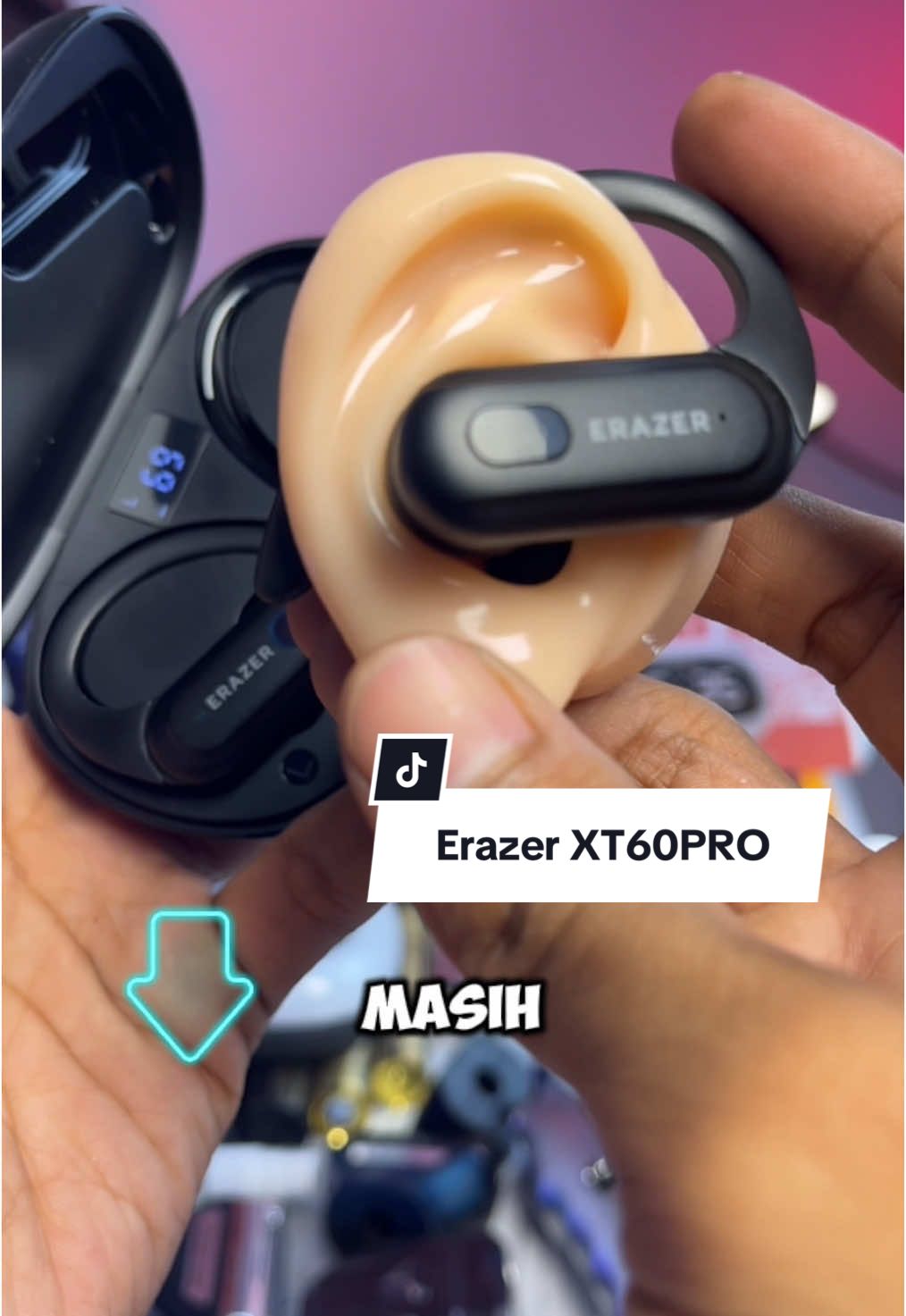 Membalas @KISYA GROUP MUSIC🎹🎸 TWS Bluetooth Semi Open Ear Erazer XT60PRO By Lenovo Baterai Awet Suara Bass #erazerxt60pro #twsbluetooth #earphones #headset 