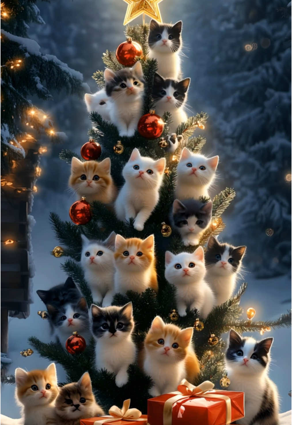 Kitten's Tree🎄 #christmas #cat #cats 