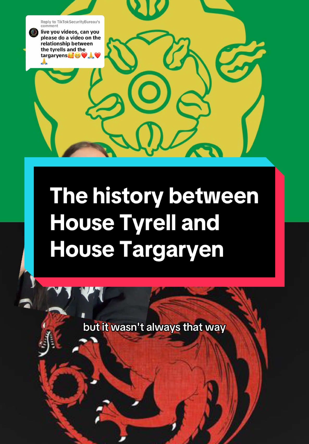 Replying to @TikTokSecurityBureau The history between House Tyrell and House Targaryen #asoiaf #asongoficeandfire #gameofthrones #housetyrell #housetargaryen #tyrell #targaryen #westeros #fireandblood #fieldoffire #highgarden #thereach #danceofthedragons #hotd #houseofthedragon #robertsrebellion #macetyrell #margaerytyrell 