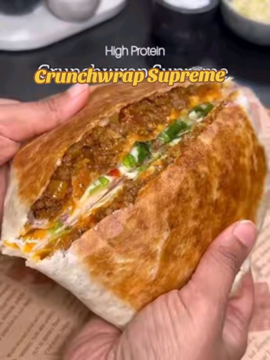 Crunchwrap Supreme !!  Make your own Taco Bell-inspired Crunchwrap Supreme at home !! Make it even better, crunchy, cheesy  with a perfect balance of meat as you like..  Perfect & ideal for freezing, meal prepping and serves as a great lunch/dinner. Try it out and thank me later !! LIKE, SAVE, SHARE the reel & FOLLOW @shadi_faleel for more easy recipes. Recipe pinned in the comments. Tip: microwave the large tortilla wrap just for 15secs before assembling which makes it easy to fold. Make sure to fold and wrap the edges tight so the filling will stay intact while toasting. And make sure you toast the folded side first and do not flip until it’s toasted crispy and the sides are sealed. #tacobelluk #tacobell #tacobellcopycat #crunchwrap #crunchwrapsupreme #crunchwraprecipe #beefwraps #mealprep #mealprepideas #highprotein #highproteinmeals #freezerfriendly 