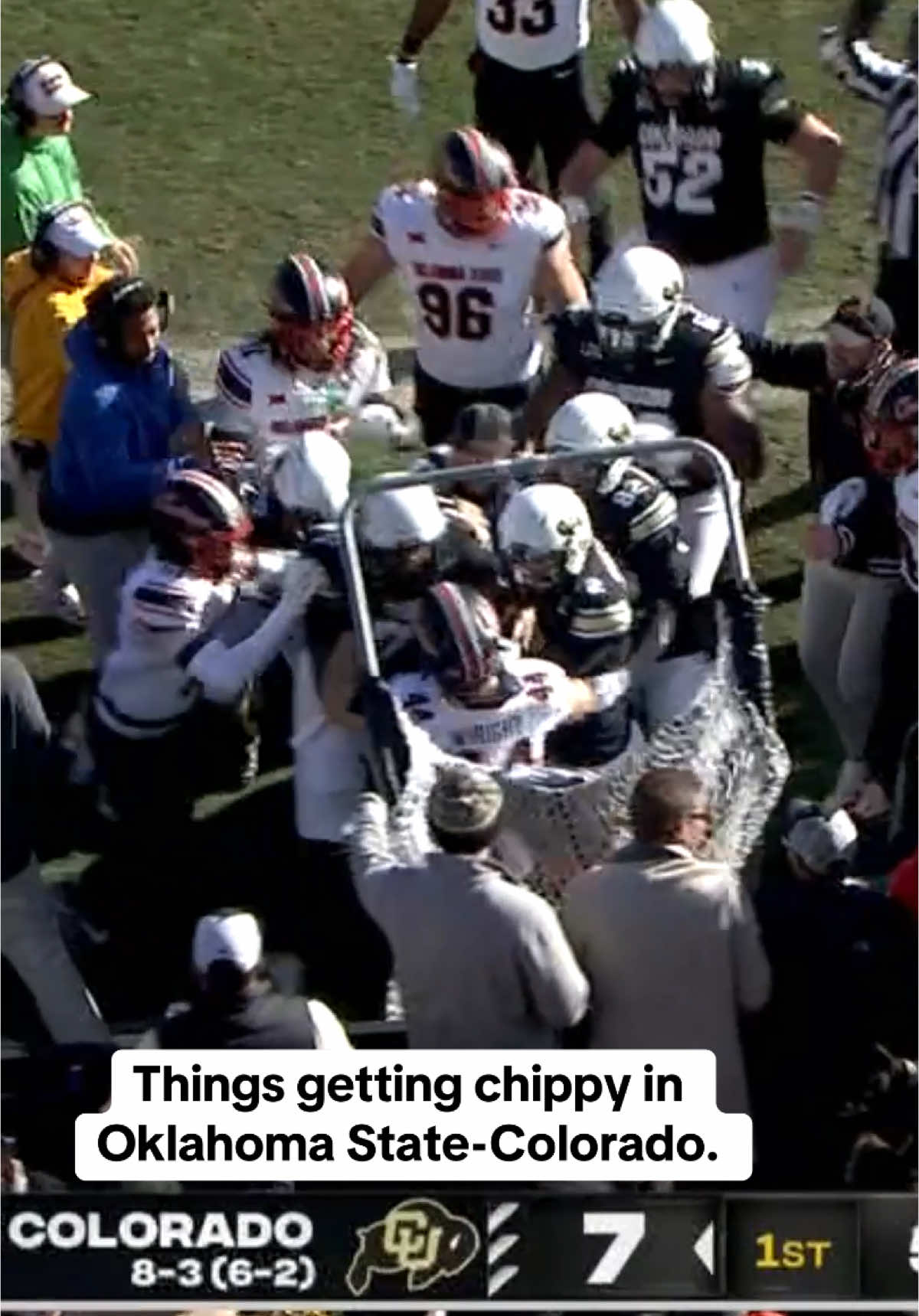 This was flagged as unnecessary roughness on Oklahoma State. #cfb #football #colorado 