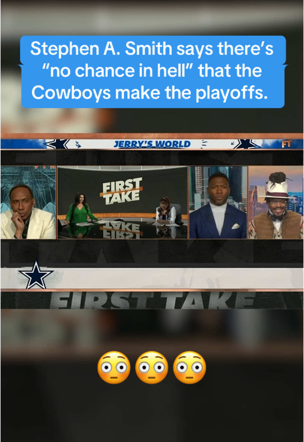 @stephenasmith thinks the #Cowboys’ playoffs hope are slim 😅 #Dallas #DakPrescott #NFL 