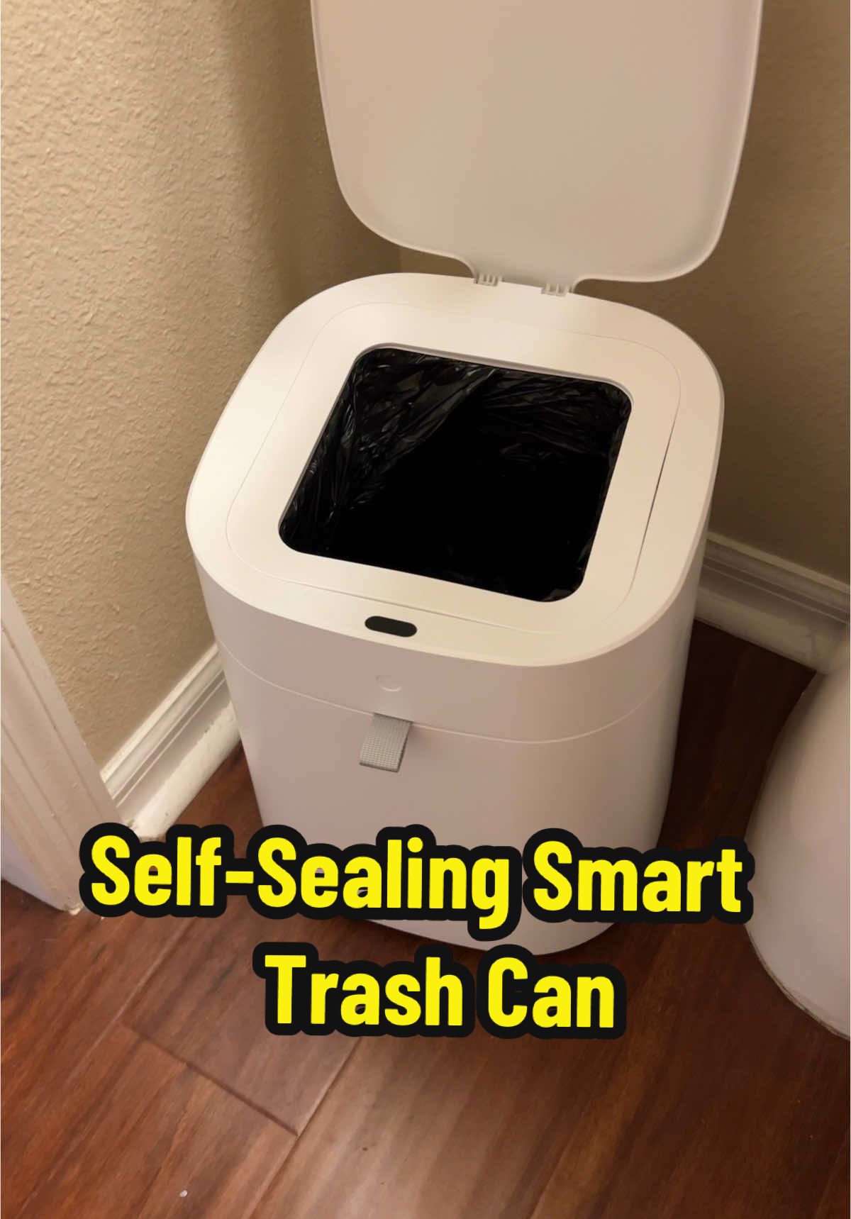 Self-Sealing Smart Trash Can #smarttrashcan #bathroomtrashcan #bathroom #trashcan  #bathroomgadgets #automatictrashcan #bathroommusthave 
