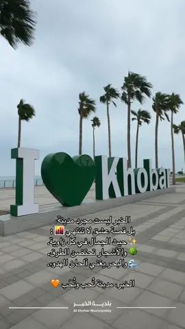 الخبر ليست مجرد مدينة، بل قصة عشق لا تنتهي 🌆 : ✨ حيث الجمال في كل زاوية. 🌳 والأشجار تحتضن الطرق. 🌊 والبحر يغني ألحان الهدوء. الخبر، مدينة تُحب وتُحَب 🧡 . . #الشرقية #اكسبلورexplore #اكسبلور_تيك_توك #اكسبلوررررر #الخبر_الشرقيه #بلدية_الخبر #السعودية #اكسبلور #اكسبلوررر 