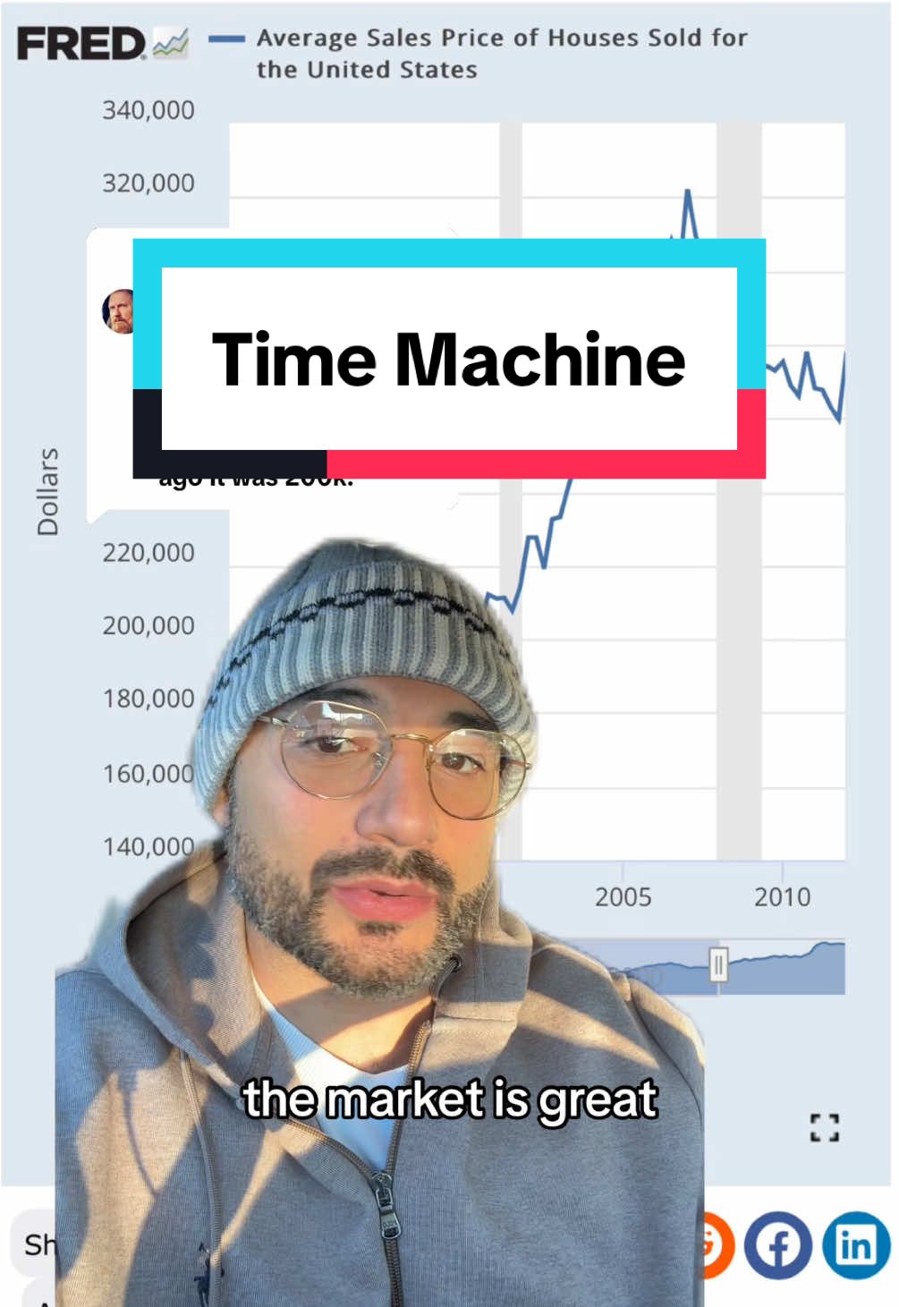 Replying to @VictoriousVesper if we had a time machine to go back to 2007, everyone would buy a home. Thats because we know what happened to real estate since then. But real estate prices didnt just go up in the last 10-15 years, theyve been going up consistently for decades and theres no reason to believe they will crash. The truth is even if they did crash, they would come back even higher. Hoping for a crash or 3% is not the strategy. If you want a real winning strategy, hmu. . . . #buyingahouse #realestate #housingmarket #firsttimehomebuyer #homebuyer #generationalwealth 