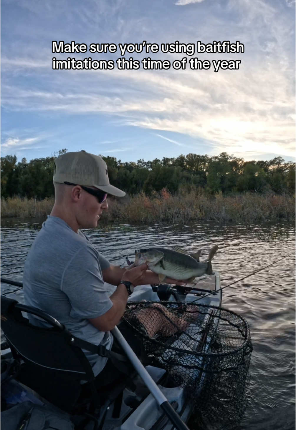 Fall fishing is always productive as the big fish are eating little fish as they fatten up for the winter! #fishing #bassfishing #kayakfishing 