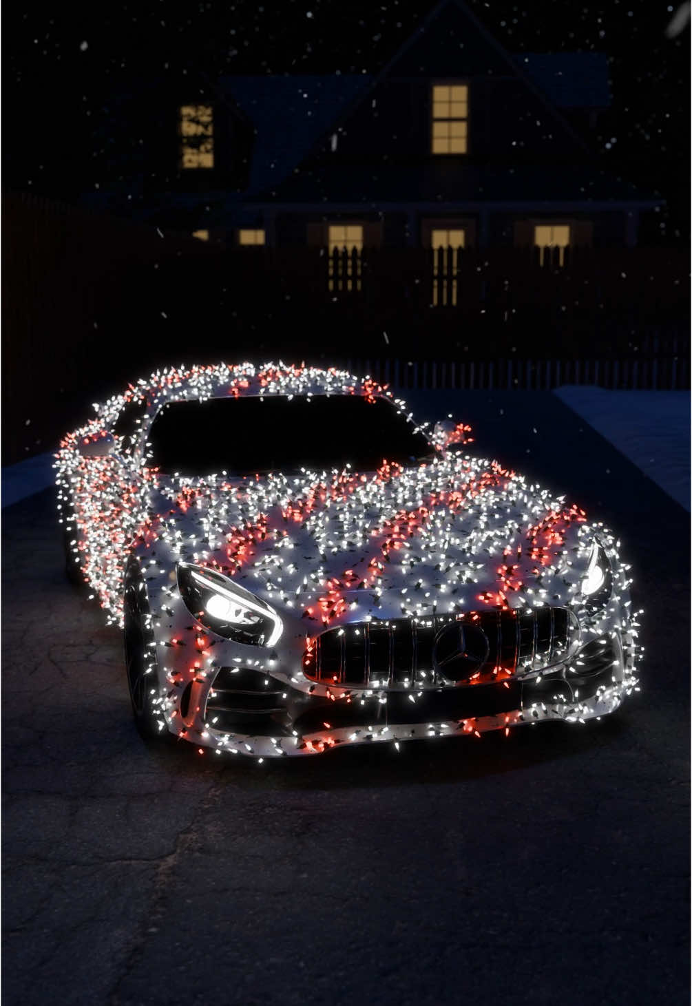 AMG GT R Candy Cane Edition🎄 This video was created with Blender. I create high quality and realistic 3D renders. #fyp #render #cars #AMG #AMGGTR #car #mercedes #benz #christmas #carsofinstagram