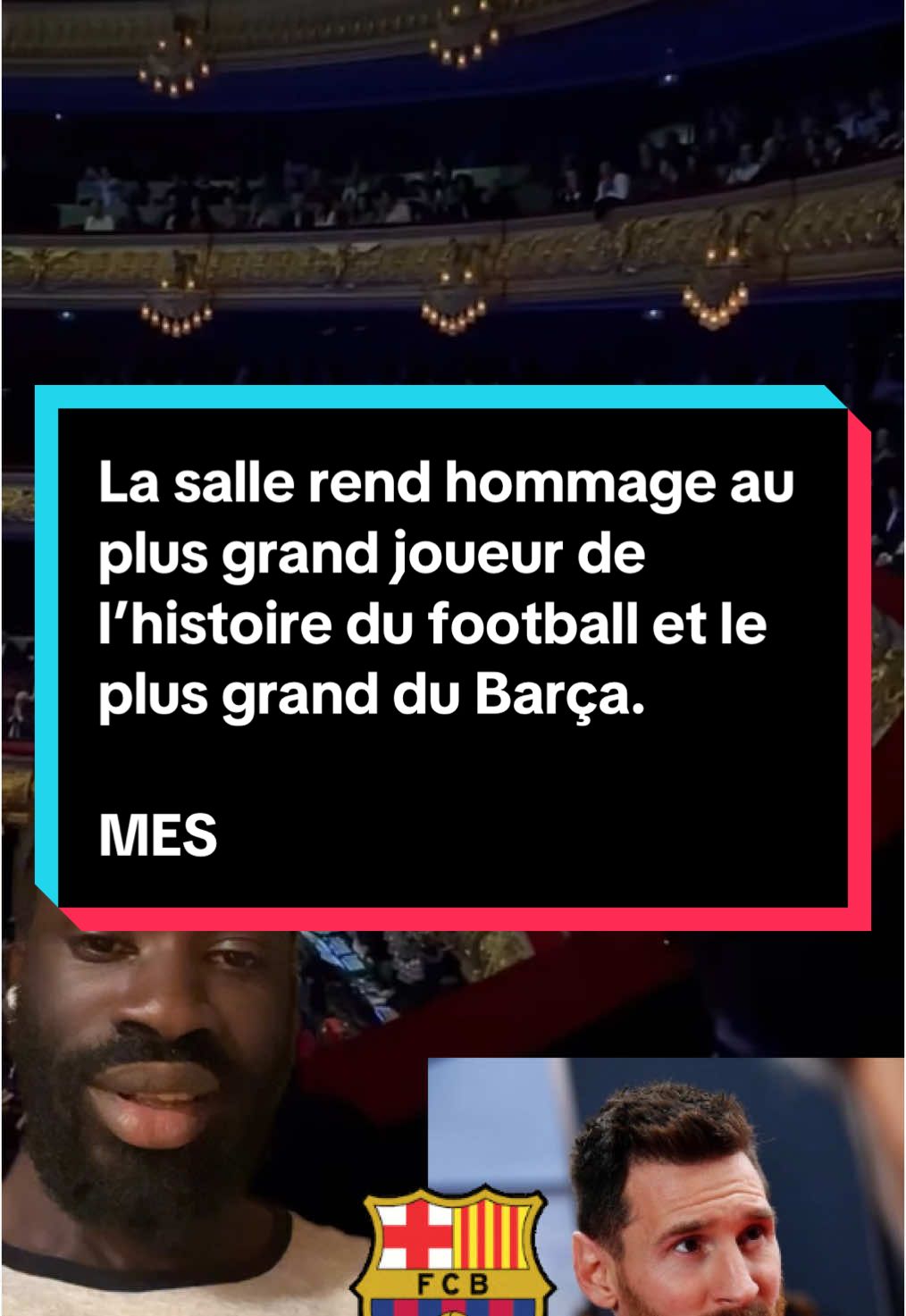 La salle rend hommage au plus grand joueur de l’histoire du football et le plus grand du Barça. MESSI! MESSI! MESSI!  #devinelapersonne 