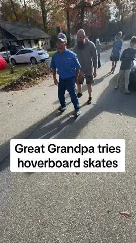 My great grandpa wanted to try my new hoverboard skates 😂 #hoverboard #funnyfail #christmasgiftidea 