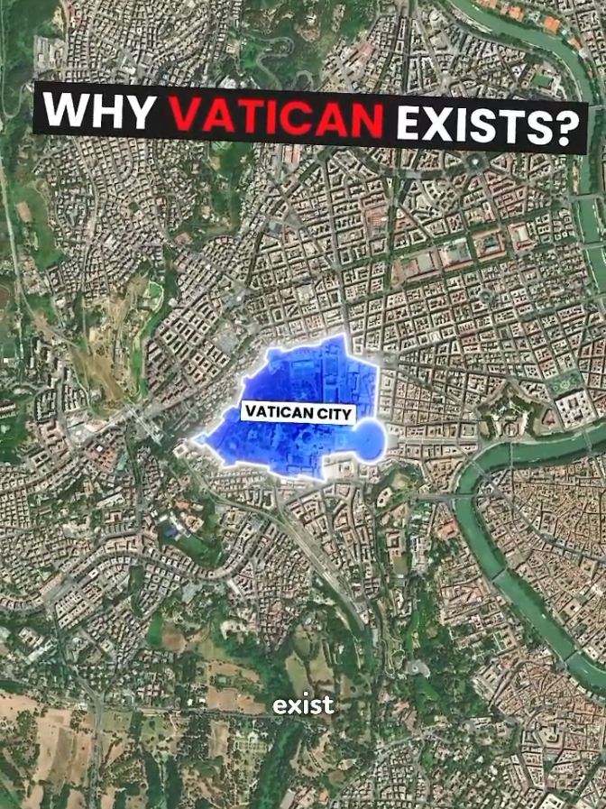 Why World's Smallest Country Exists 😳🌍 #vatican #country #europe #italy #history #geography #map #mapping #learn #learning #fyp 