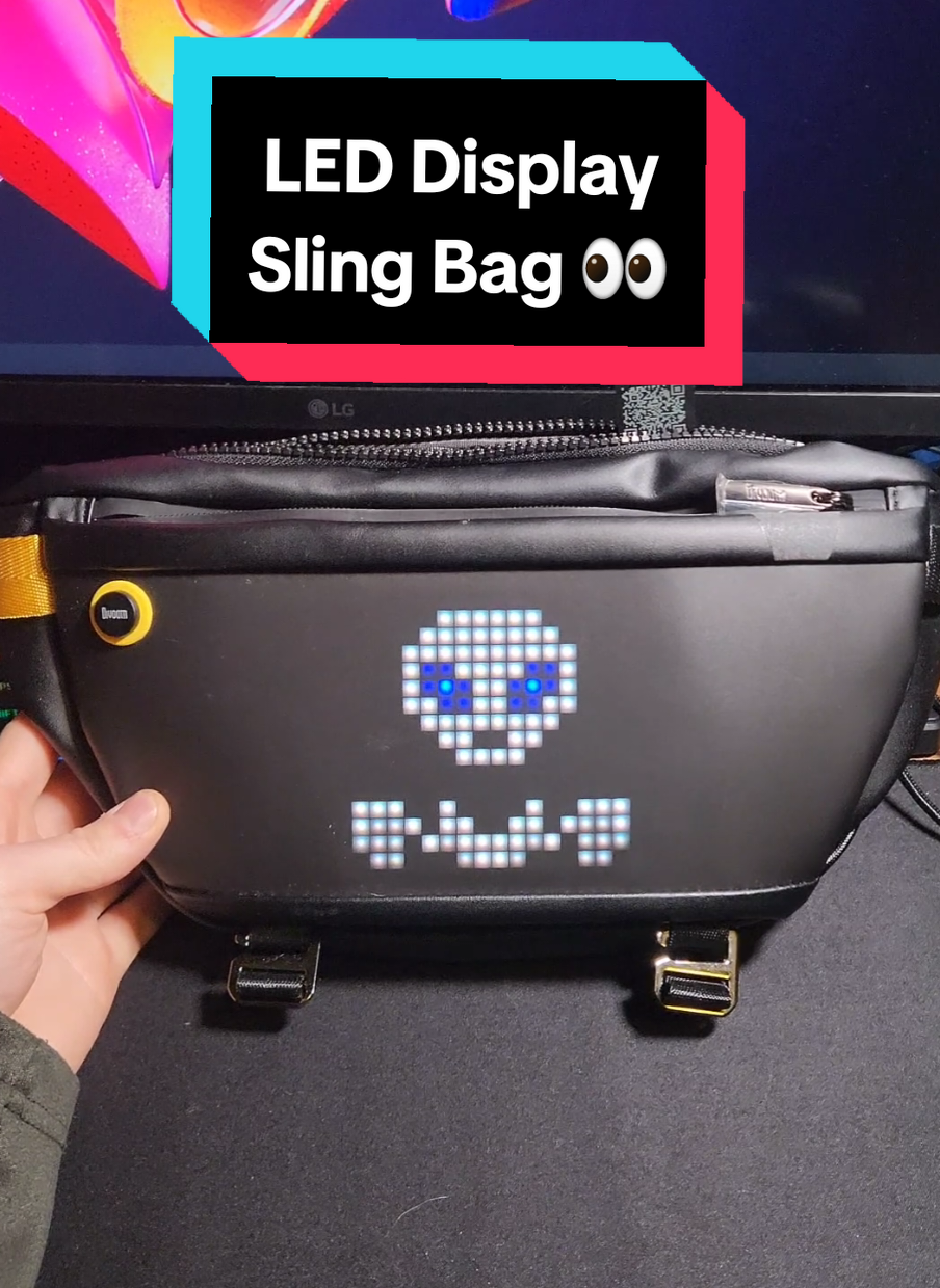 I got a sling bag with an LED display to review, let's check it out! #TikTokShop #slingbag #fashion #leddisplay #divoom #gift #gifts #giftideas #tech #techtok #technology 