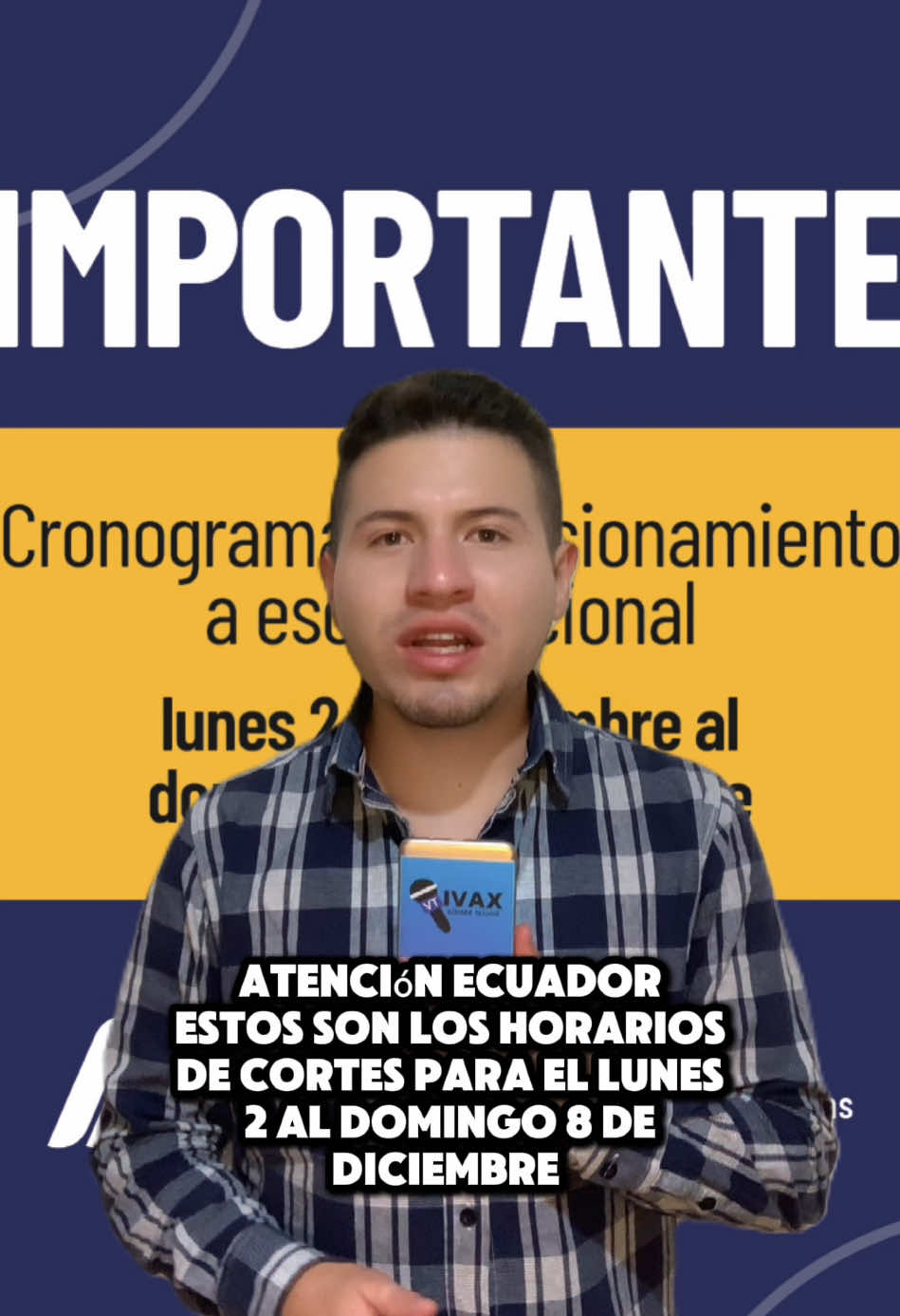 Atención Ecuador estos son los horarios de cortes para el lunes 2 al Domingo 8 de Diciembre #horarios #ecuador #apagones #cortesdeluzecuador #apagonesdeluz #apagonesenecuador #atencion #noticia #viral #fyp 