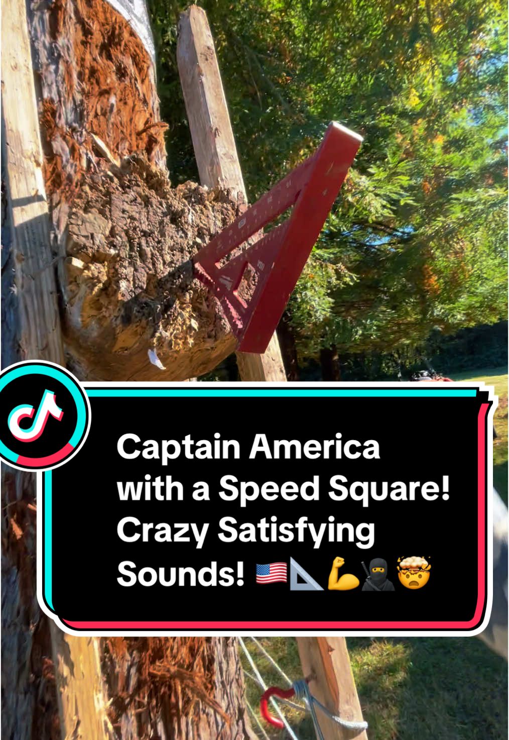 He’s Captain America with a Speed Square and it Sounds like Mjolnir! #skills #fyp #captainamerica #thor #satisfyingsounds #asmrsounds 