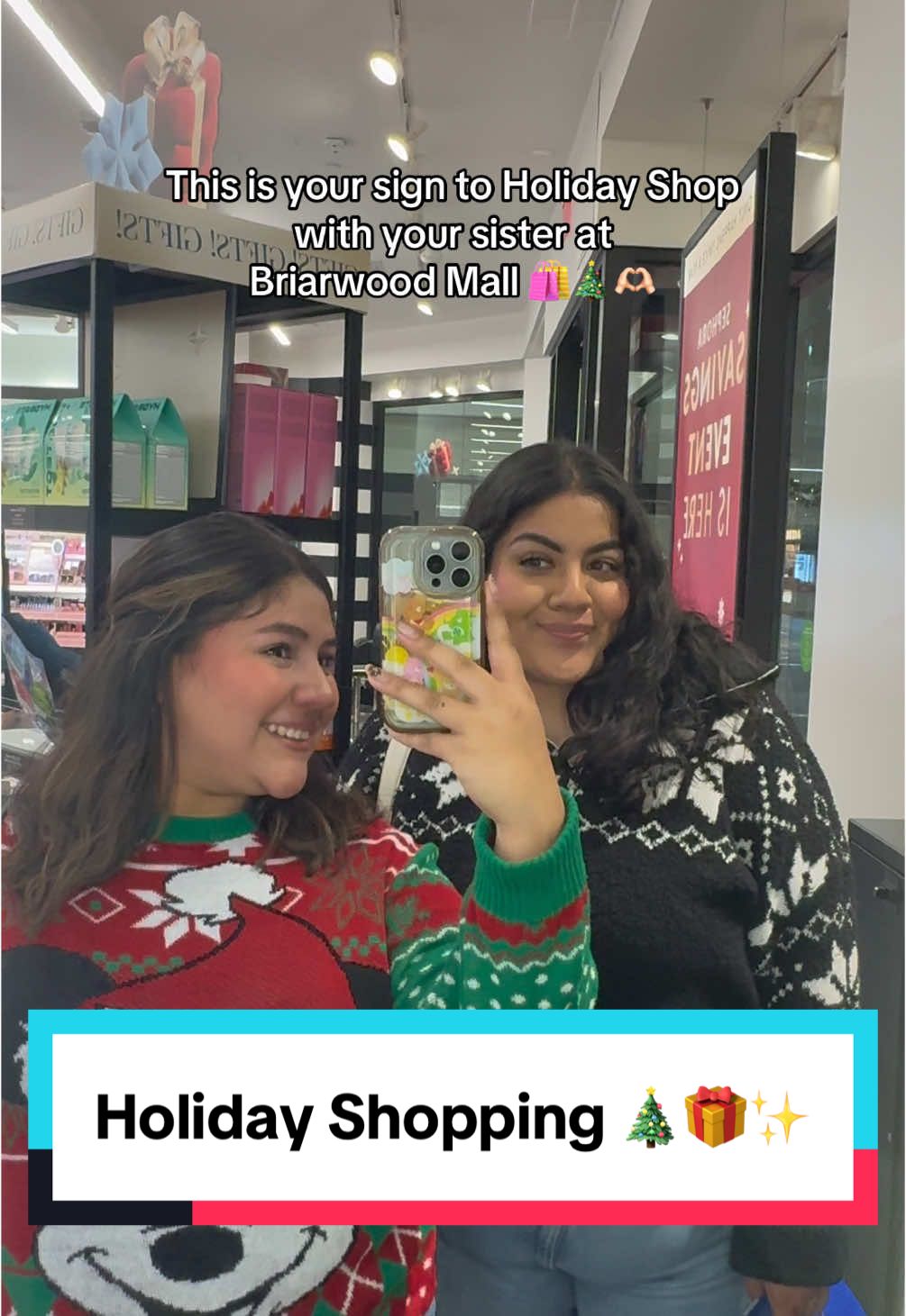 This is your sign to grab your cozy sweater and your sister and RUN to Briarwood Mall to holiday shop 🎄🛍️🫶🏻✨ @The Mall   #MerryAtSimonMalls #MeetMeAtSimonMalls #HolidaysWithSimon #ShopatSimon #Simon #sponsored 