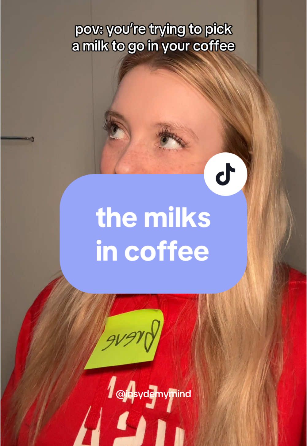 hopefully u can read my post-its backwards🤣 #skit #skits #pov #povs #skitscomedy #comedyskit #funnyskits #barista #baristalife #latte #fyp #oatmilk #coffee #coffeetok #breve #wholemilk #almondmilk #karens #milk #coffeeorder 