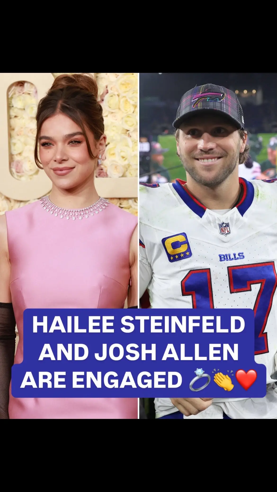 Congratulations to the happy couple 👏 (via joshallenqb/IG haileesteinfeld/IG) #engaged #football 