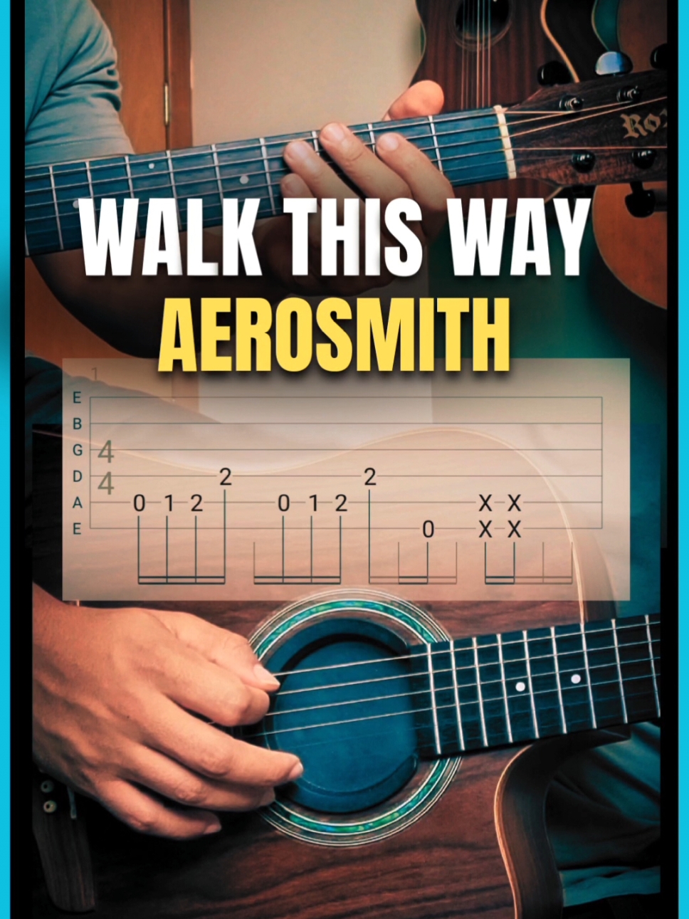 Walk This Way - Aerosmith | Como tocar no VIOLÃO  #comotocarviolao #auladeviolao #tab #aerosmith #acusticguitar #acousticcovers 