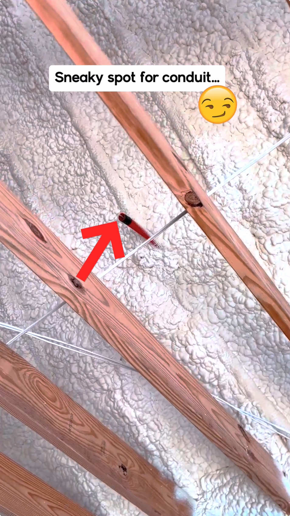 🤩 All the sneaky conduit spots in my Home Building Checklist:
 👉Get it at BuilderBrigade.com
 
 👍 Run conduit or Smurf tubing from the porch to the attic. This way you can run wiring as needed to the porch especially in the future after the house is finished.
 
 🤷‍♂️ If you have a vinyl porch ceiling it will be easily to add that wiring. A bit more difficult if you’re have a solid wood or cement board ceiling but just something to consider.
 
 ❓Good call? Or the dumbest idea you’ve ever heard of...?
 
 #BuilderBrigade #homebuildingtips #homebuilding #customHome #HomeBuildingChecklist #Porch #Porchconduit #electrical
