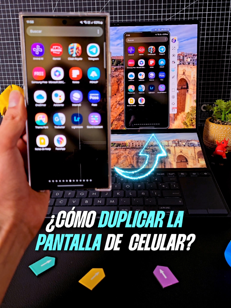 Para duplicar tu pantalla, tu teléfono y tu Pc deben estar conectados a la misma red wifi, o por cable usb A o usb C. Aunque como vieron el delay usando Wifi es casi nulo 😁. #deivapps #duplicarpantalla #herramientasutiles #windowsapps 