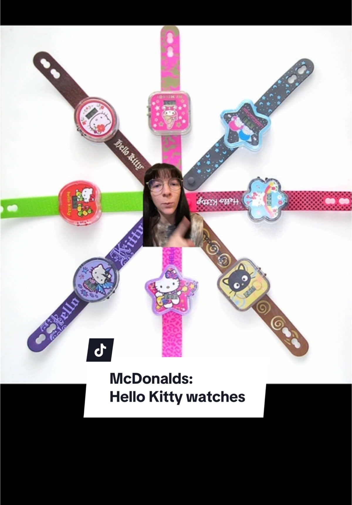 The Hello Kitty watches! I wish I still had mine! • #hellokitty #sanrio #mcdonalds #mcdonaldstoys #happymealtoy #2000snostalgia #2000s 